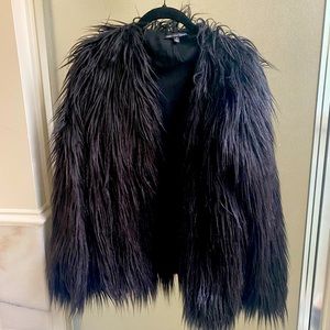 black fur jacket urban outfitters